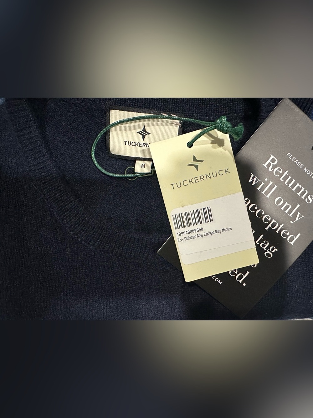 NWT - TUCKERNUCK Navy Cashmere Riley Cardigan - Picture 9 of 9